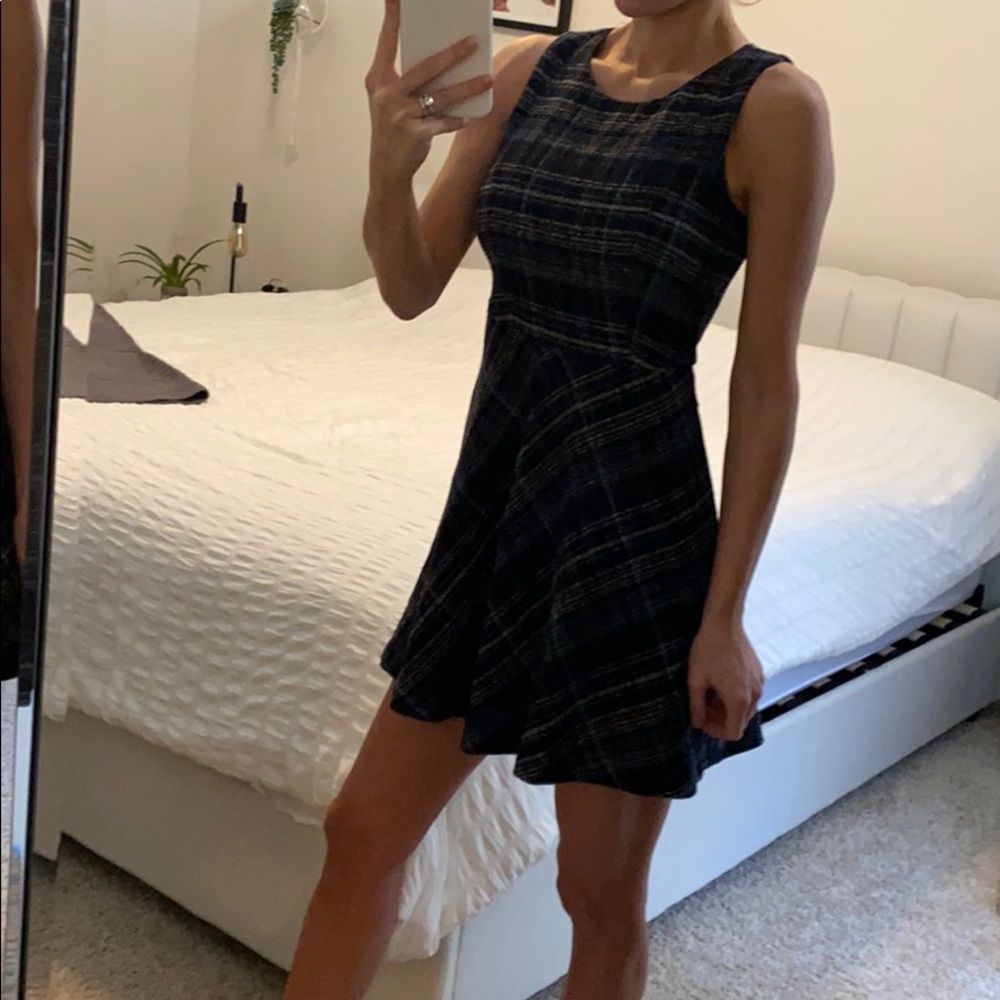 Banana Republic plaid tweed shift dress